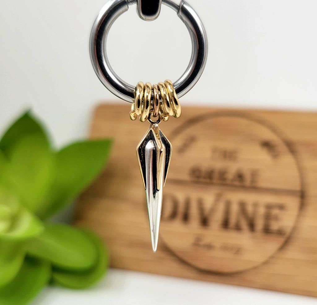 Mixed Metal Dangle Earring for Men