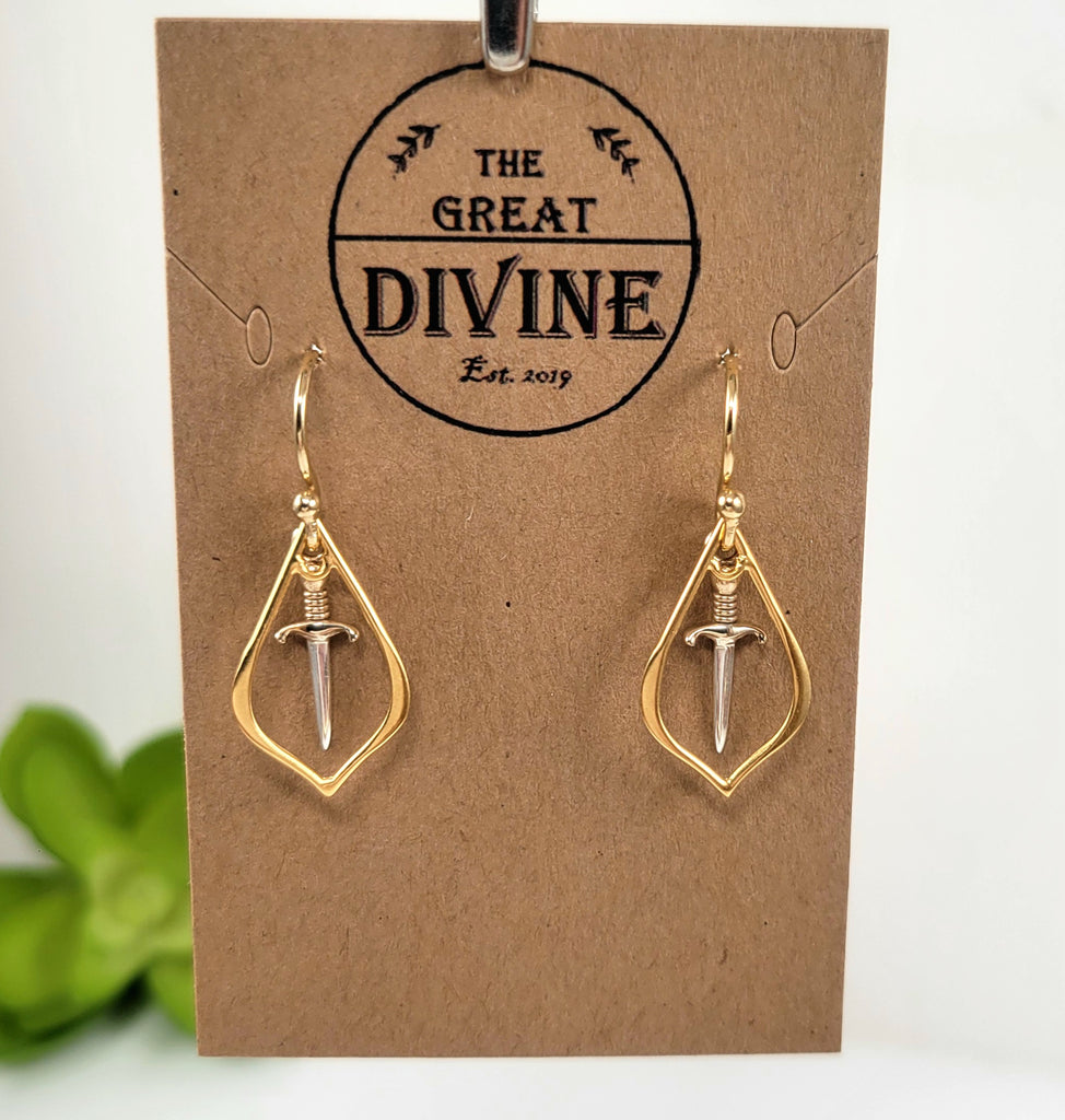 Gold Dagger Earrings 