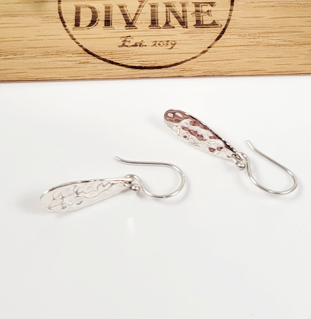 dainty hammered finish earrings