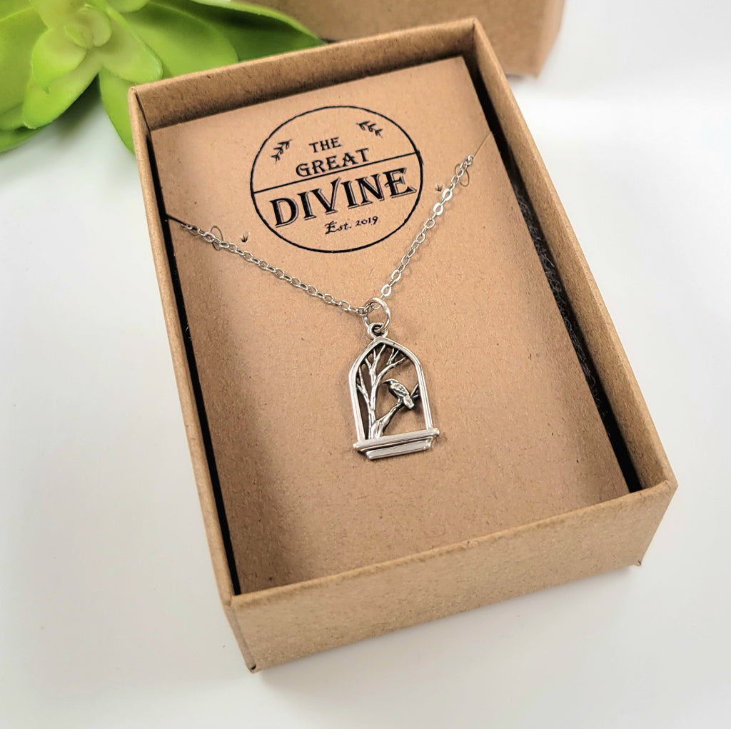 Dainty Raven Necklace