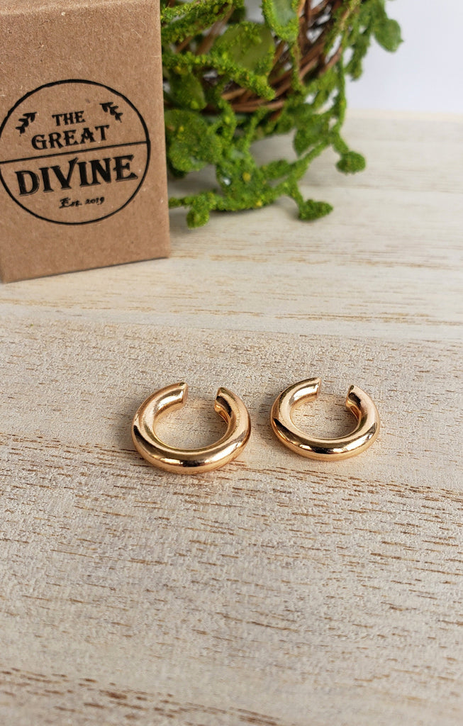 gold double cuff earring