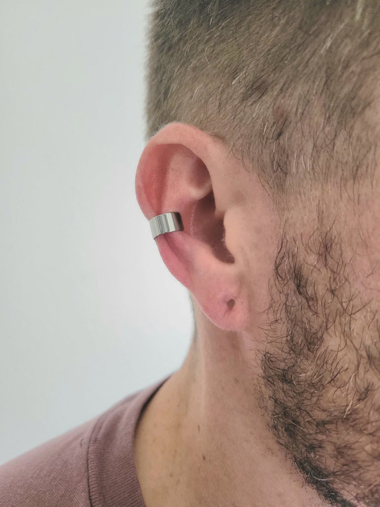 silver ear cuff for men