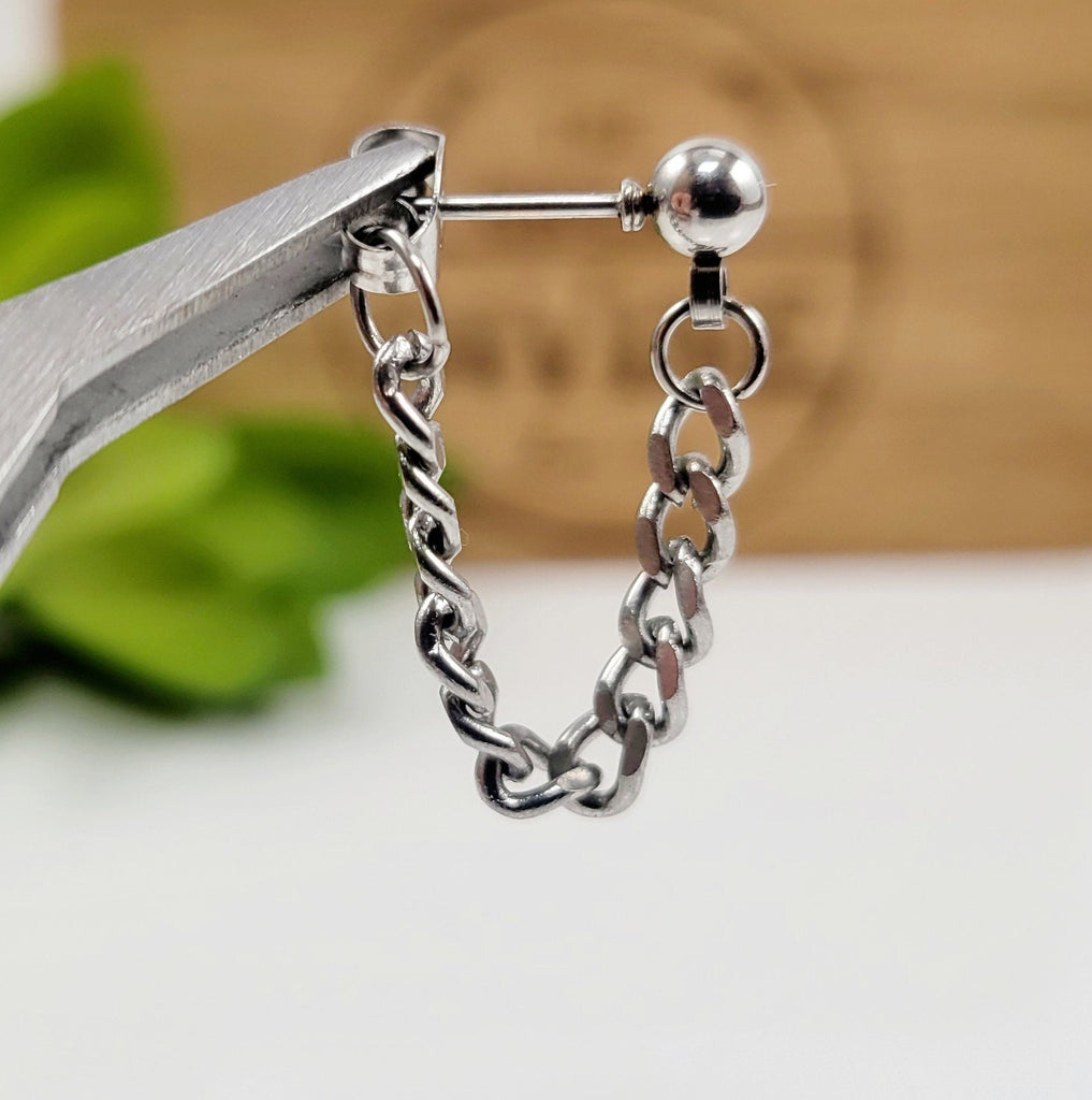mens chain drop earring