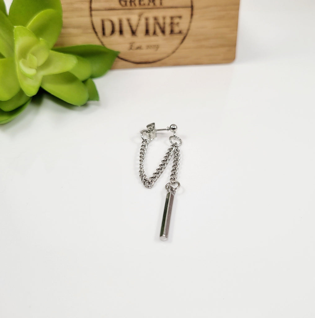 guys chain dangle earring