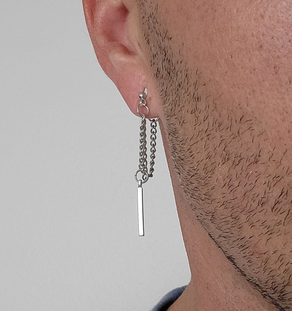 chain dangle earring for men